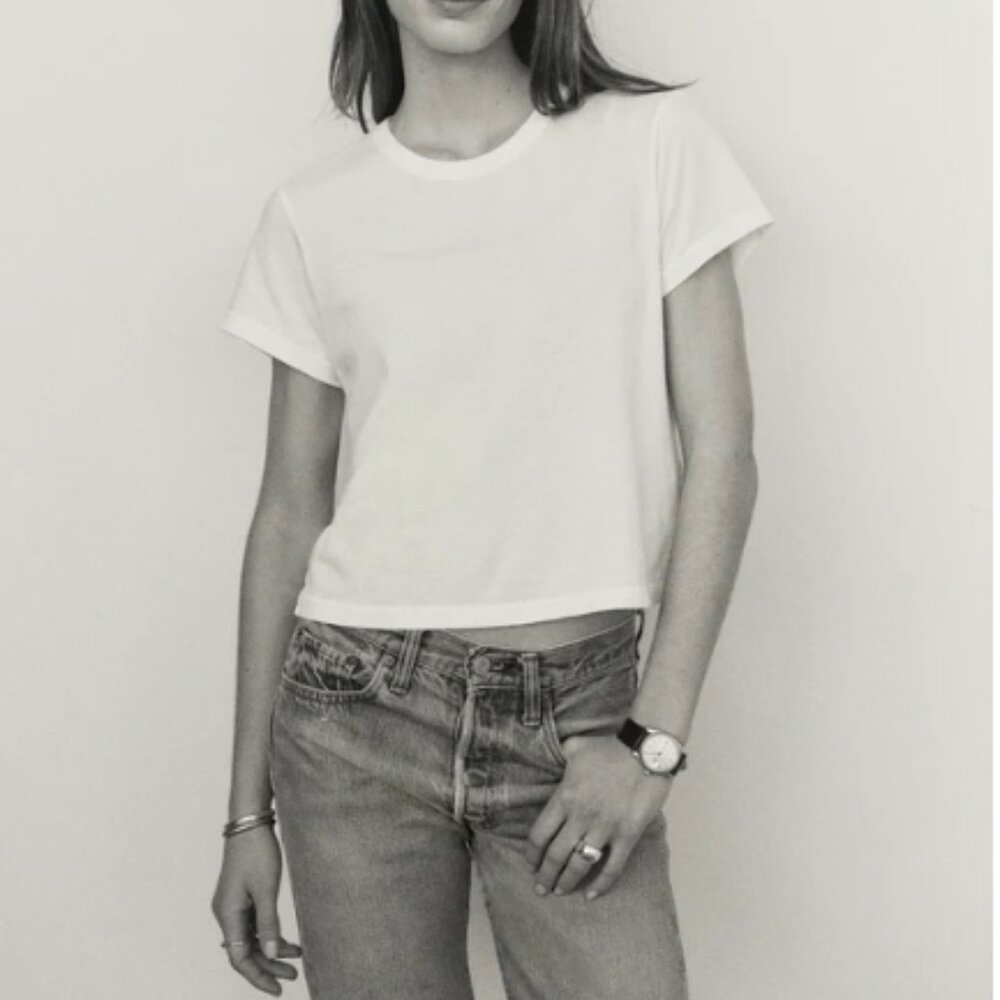 Buck Mason Women's Pima Boxy Tee - MED // Army Green-ish